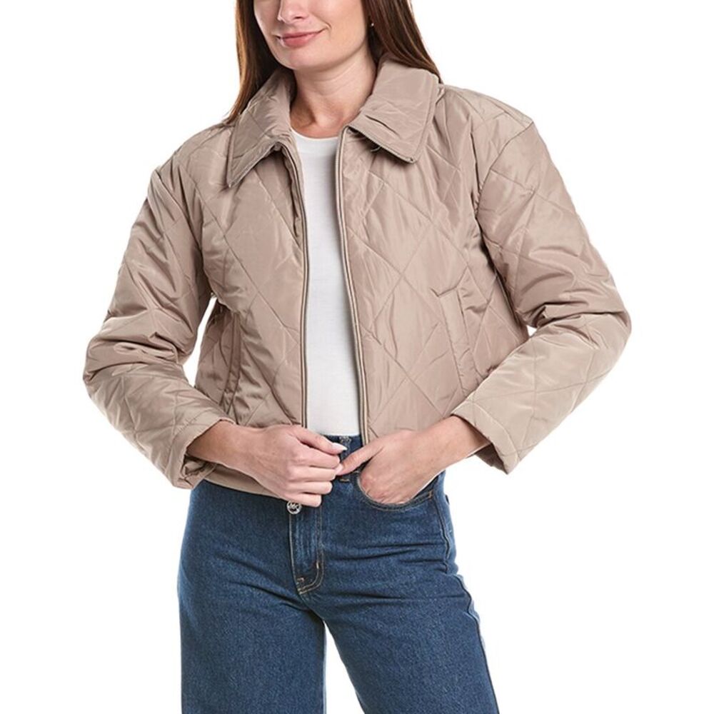 Michael Kors Womens  Short Quilt Jacket, Brown